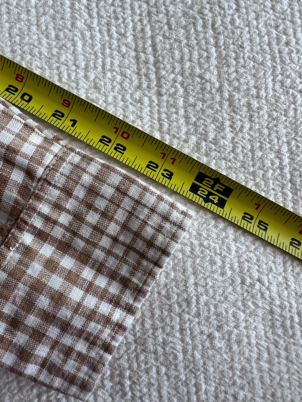 Everlane EUC Women’s Beige Gingham Button-Down Plaid Long Sleeve Shirt Size: 00 - Picture 11 of 13